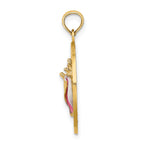 14K SARASOTA Circle w/ Enamel Conch Shell Charm