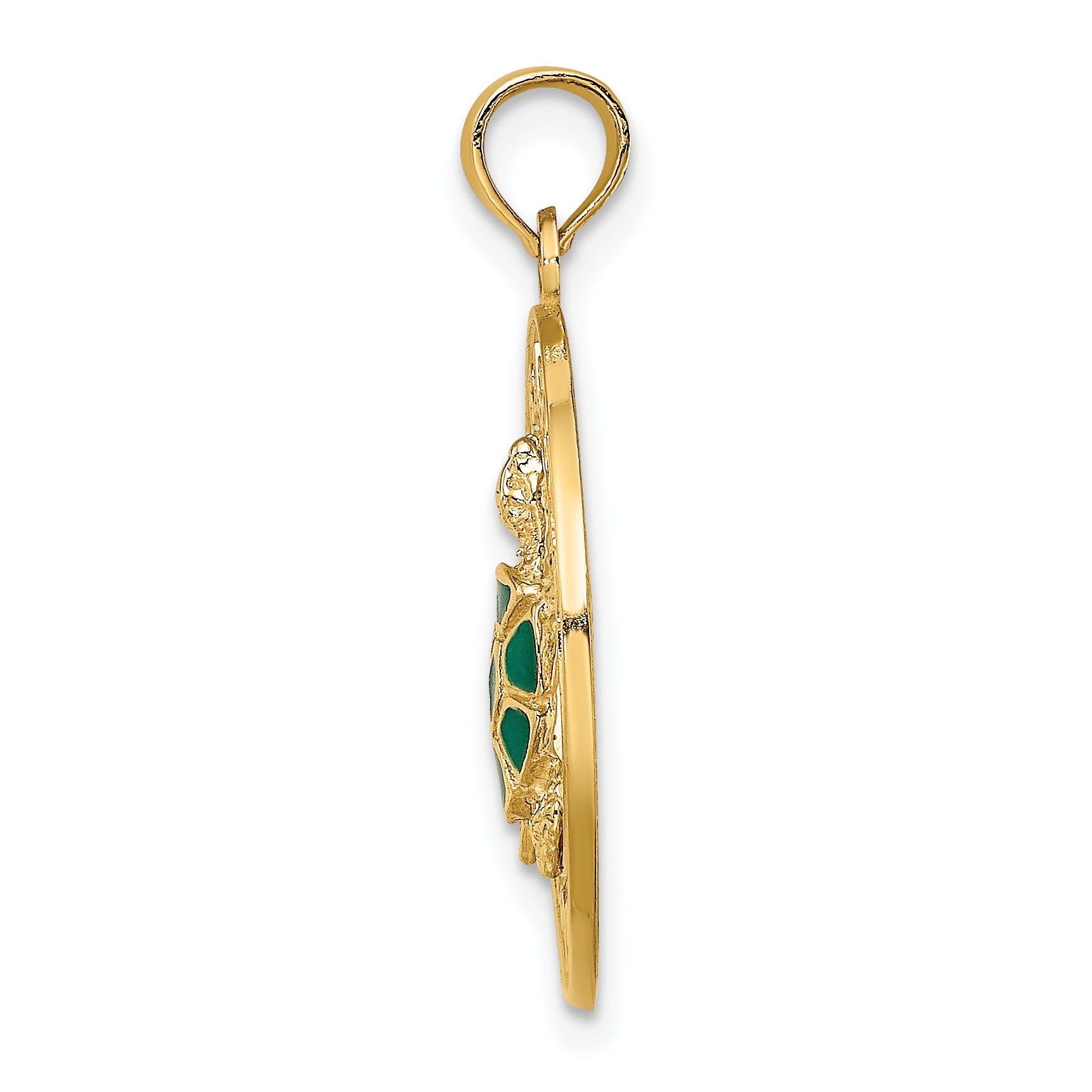 14K w/ Enamel Turtle SARASOTA Circle Charm