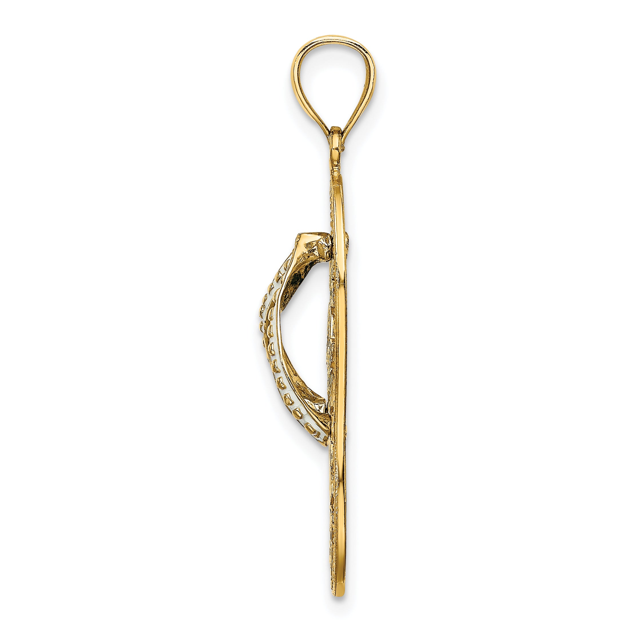 14K Enamel Palm Tree Beach Scene Flip-Flop Charm