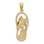 14K Enamel Palm Tree Beach Scene Flip-Flop Charm