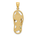 14K Enamel Red Hibiscus Flower Flip-Flop Charm