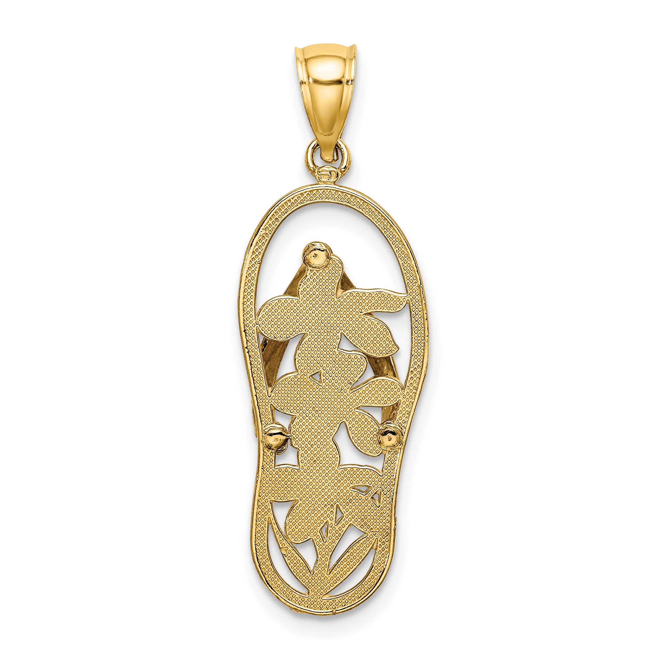 14K Multi Color Enamel Flower Flip-Flop Charm