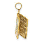 14K 3-D w/ Enamel Ecclesiastes Book w/ Moveable Pages Charm