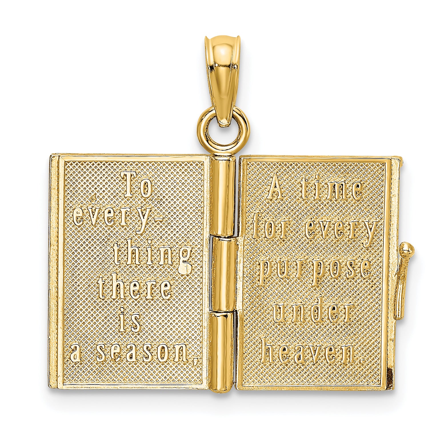 14K 3-D w/ Enamel Ecclesiastes Book w/ Moveable Pages Charm