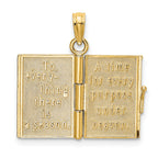 14K 3-D w/ Enamel Ecclesiastes Book w/ Moveable Pages Charm