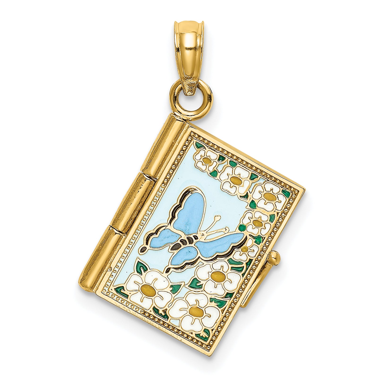 14K 3-D w/ Enamel Ecclesiastes Book w/ Moveable Pages Charm Main image