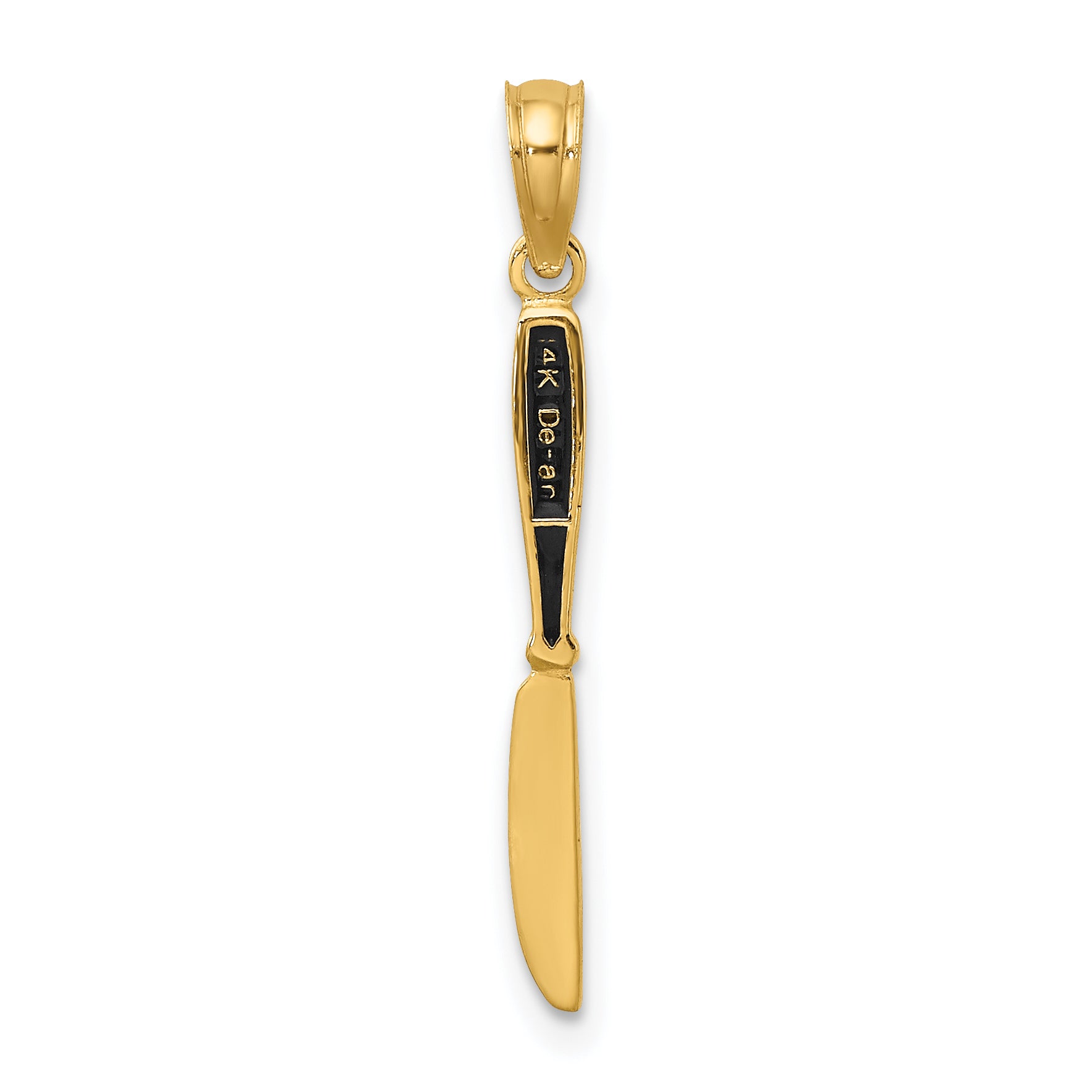 14K W/ Black Enamel 3-D Table Knife Charm