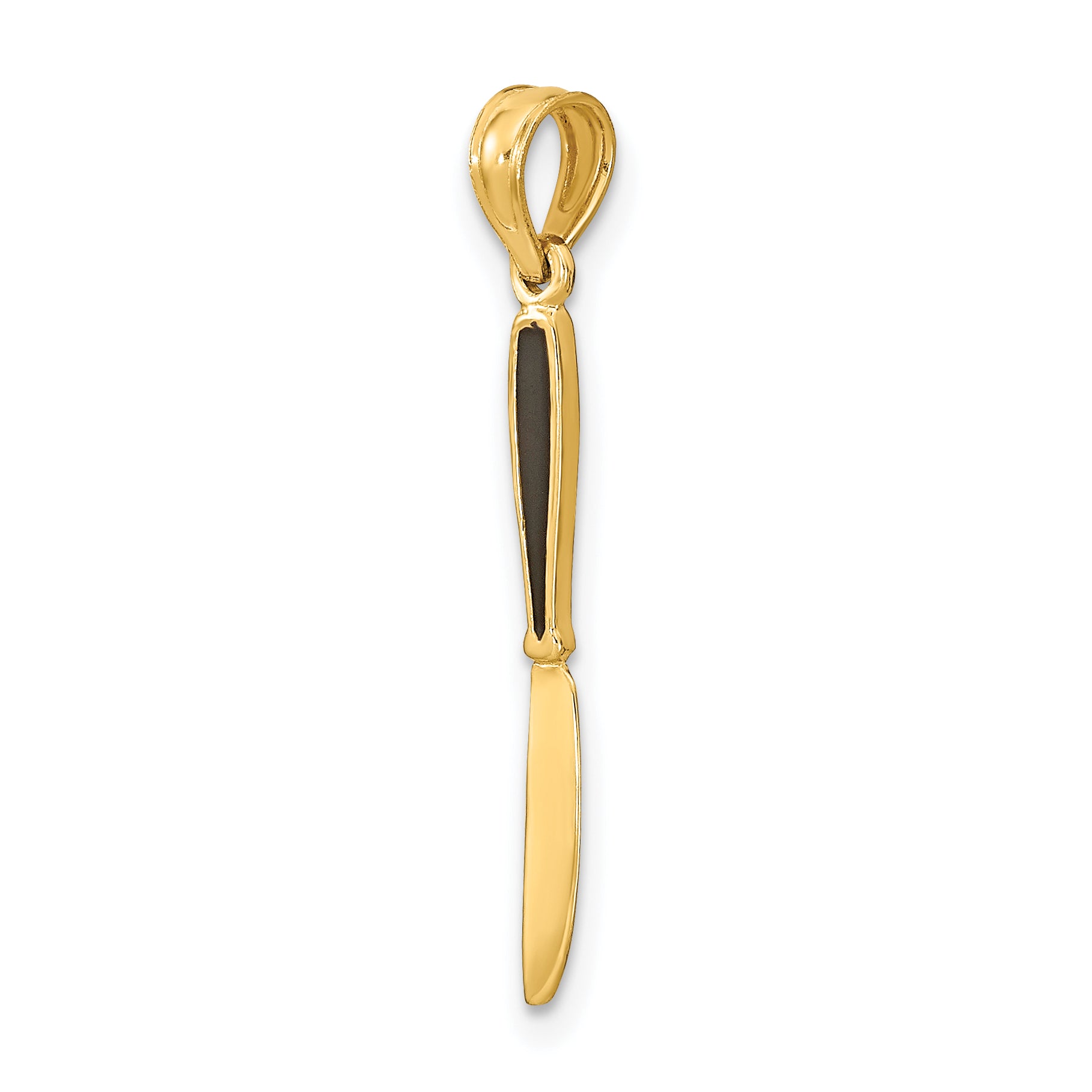 14K W/ Black Enamel 3-D Table Knife Charm