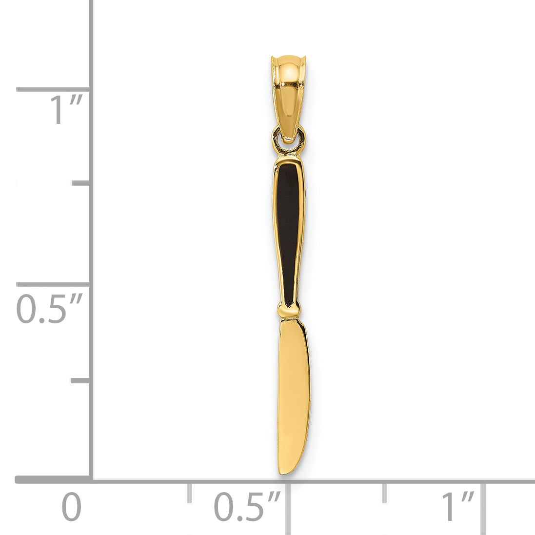 14K W/ Black Enamel 3-D Table Knife Charm