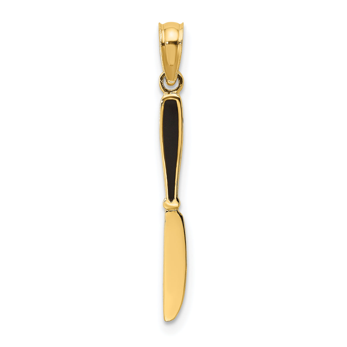 14K W/ Black Enamel 3-D Table Knife Charm