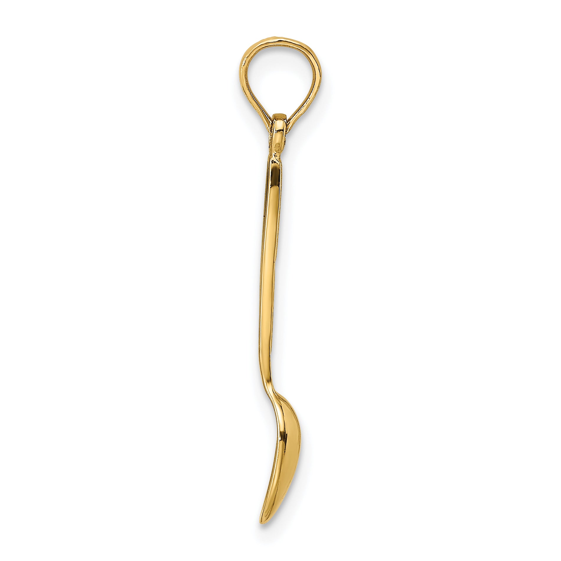 14K 3-D W/ Black Enamel Table Spoon Charm Secondary image