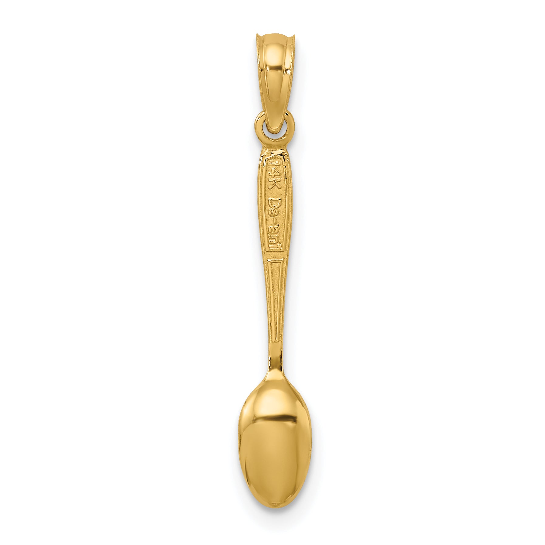 14K 3-D W/ Black Enamel Table Spoon Charm