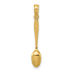 14K 3-D W/ Black Enamel Table Spoon Charm