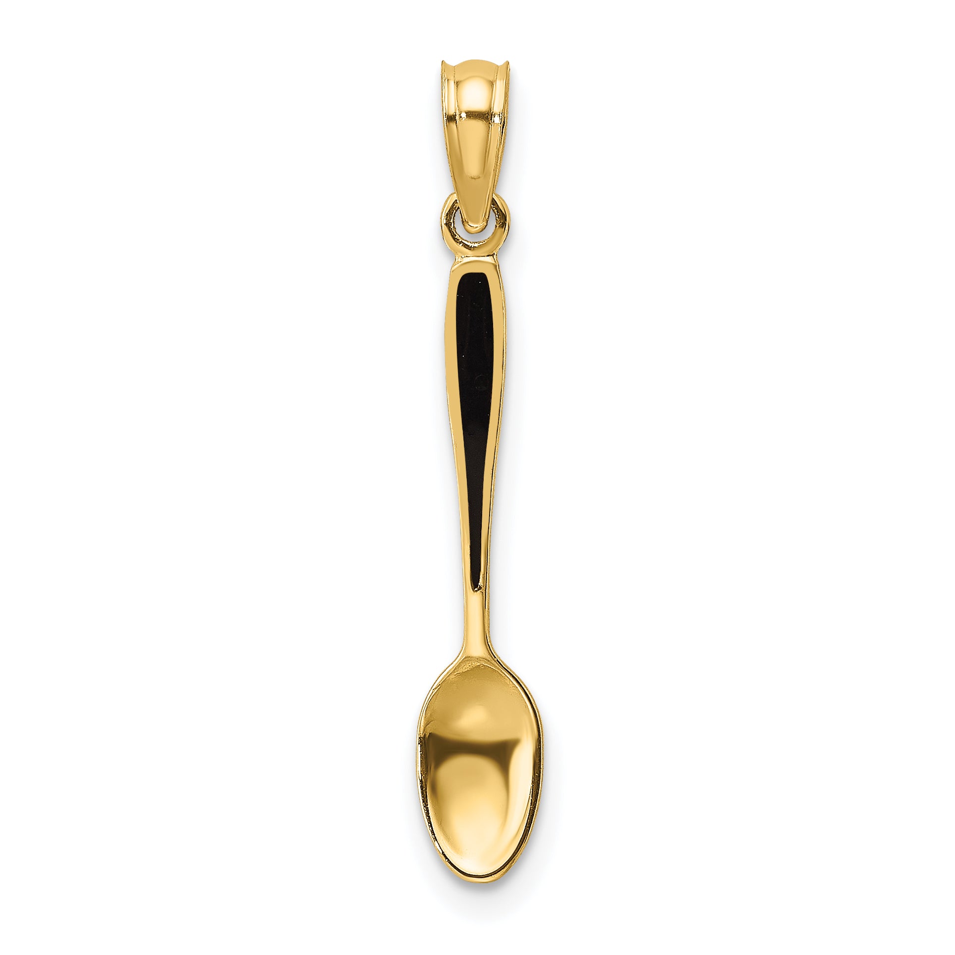 14K 3-D W/ Black Enamel Table Spoon Charm Main image