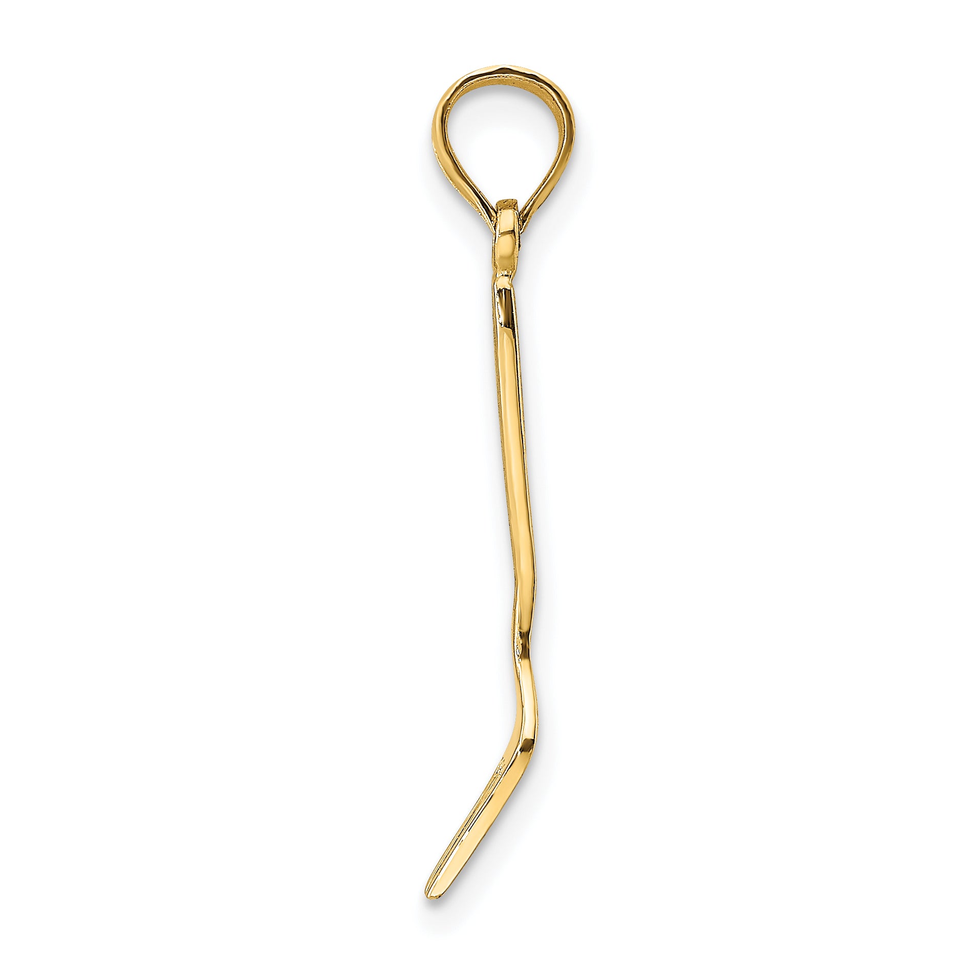14K W/ Black Enamel 3-D Table Fork Charm
