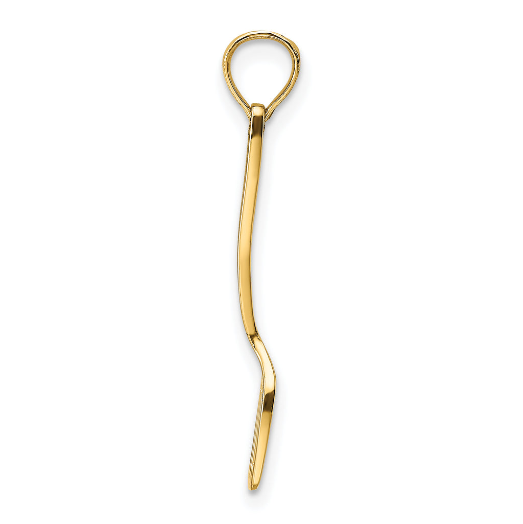 14K W/ Black Enamel 3-D Spatula Charm