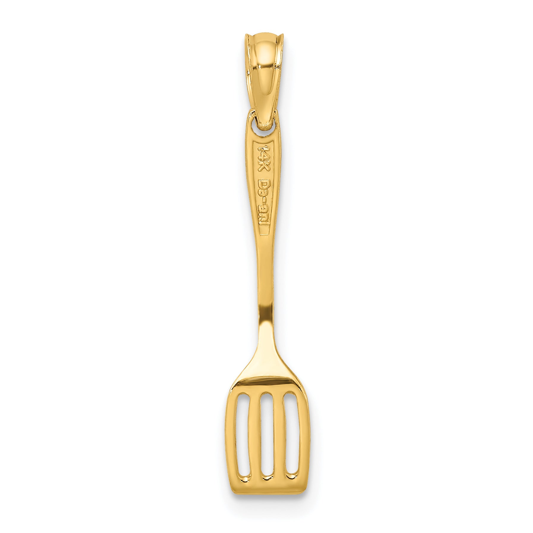 14K W/ Black Enamel 3-D Spatula Charm