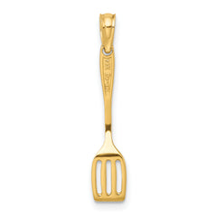 14K W/ Black Enamel 3-D Spatula Charm