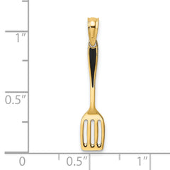 14K W/ Black Enamel 3-D Spatula Charm