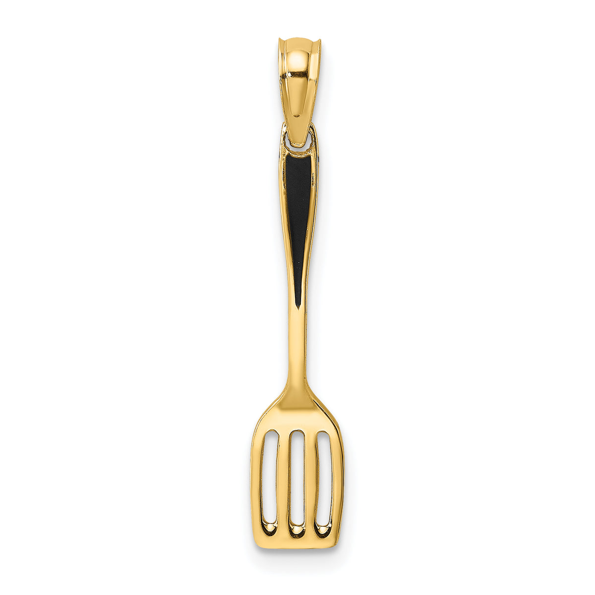 14K W/ Black Enamel 3-D Spatula Charm