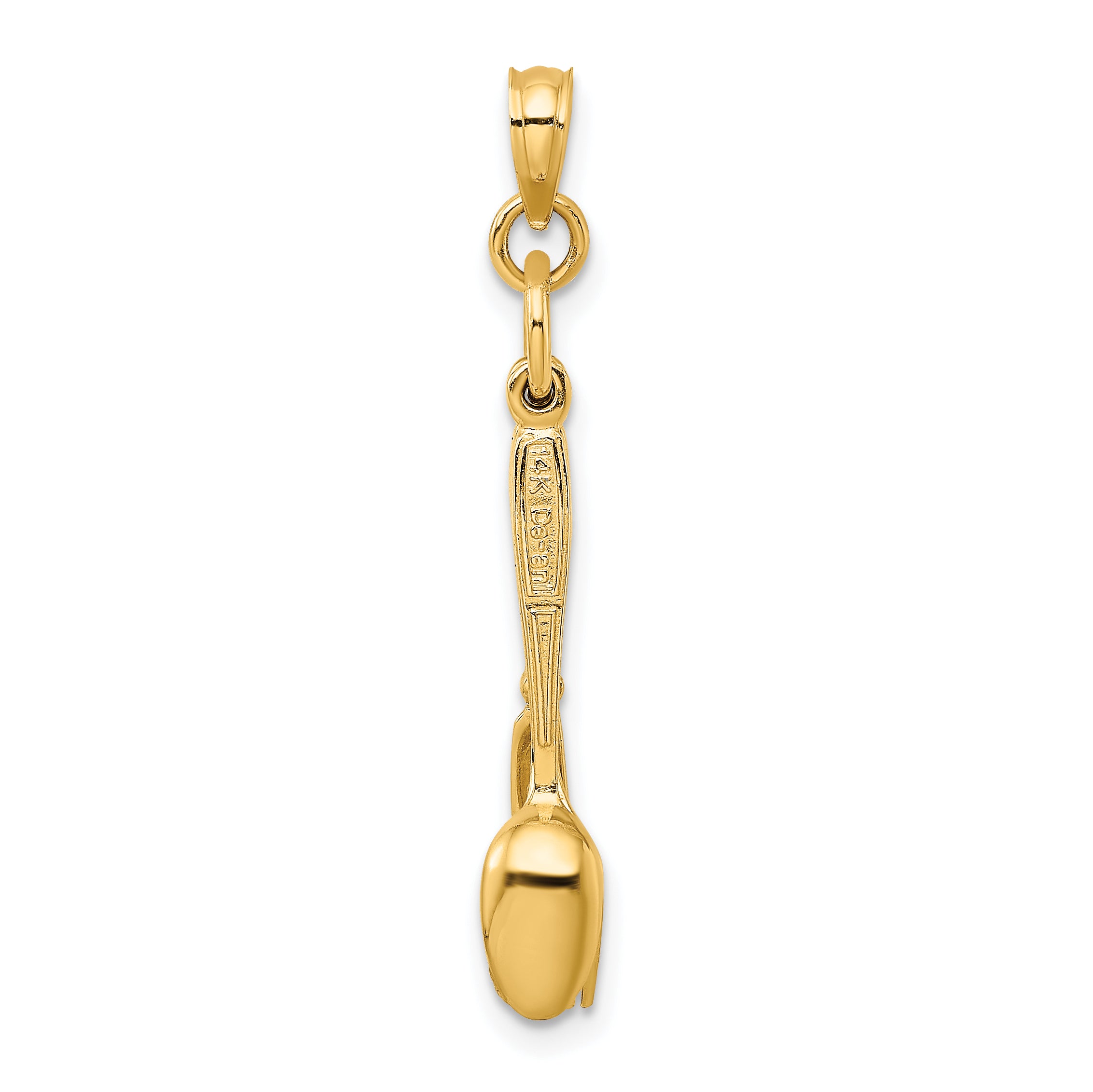 14K 3-D Enamel Knife, Fork, Spoon Moveable Charm