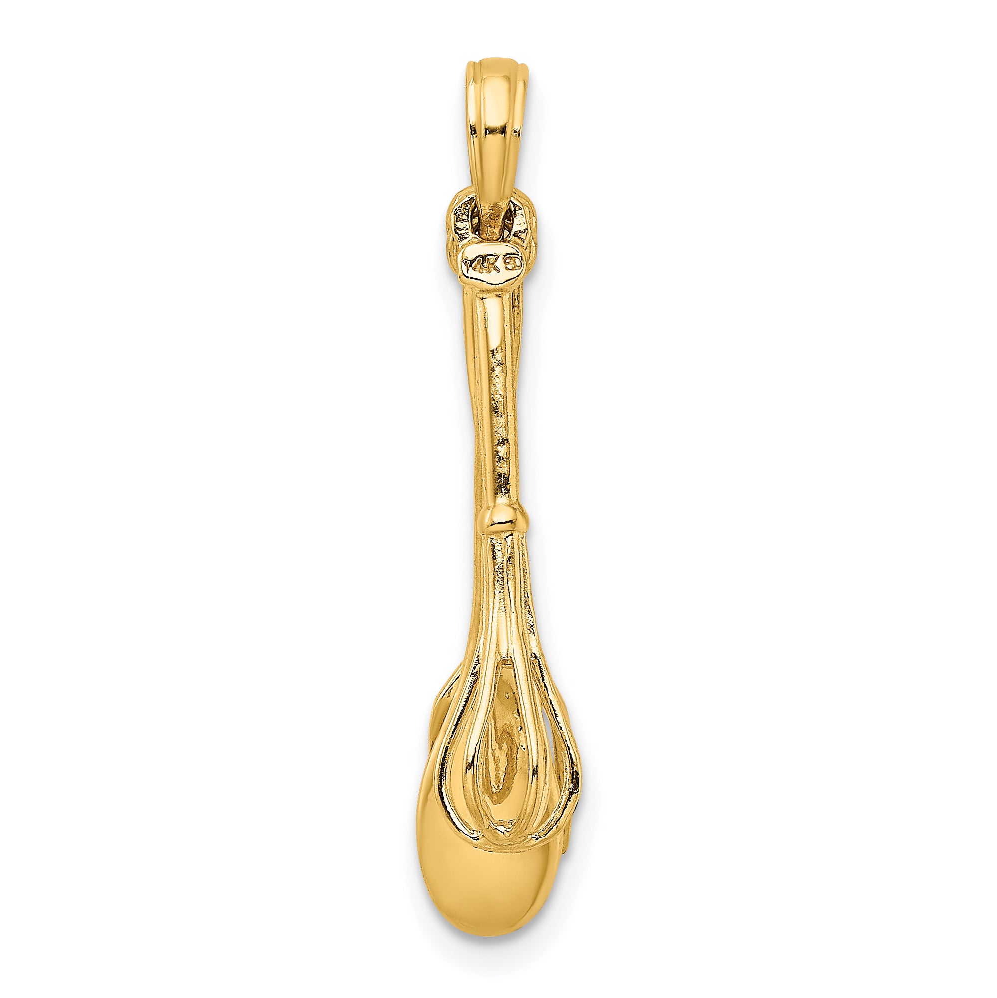 14K 3-D Enamel Spatula, Wooden Spoon, Whisk Moveable Charm