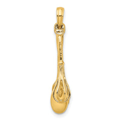 14K 3-D Enamel Spatula, Wooden Spoon, Whisk Moveable Charm