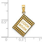 14K W/ Black Enamel 3-D Cook Book Charm