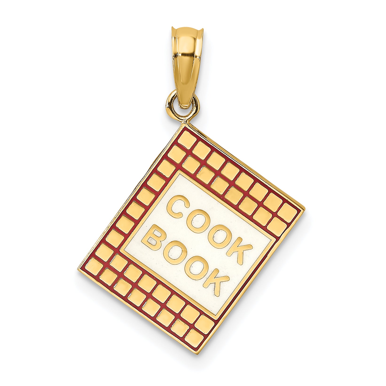 14K W/ Red Enamel 3-D Cook Book Charm Main image