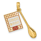 14K W/Enamel 3-D Cook Book and Spoon Charm