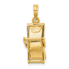 14K 3-D Moveable Multi-Color Beach Lounge Chair Charm