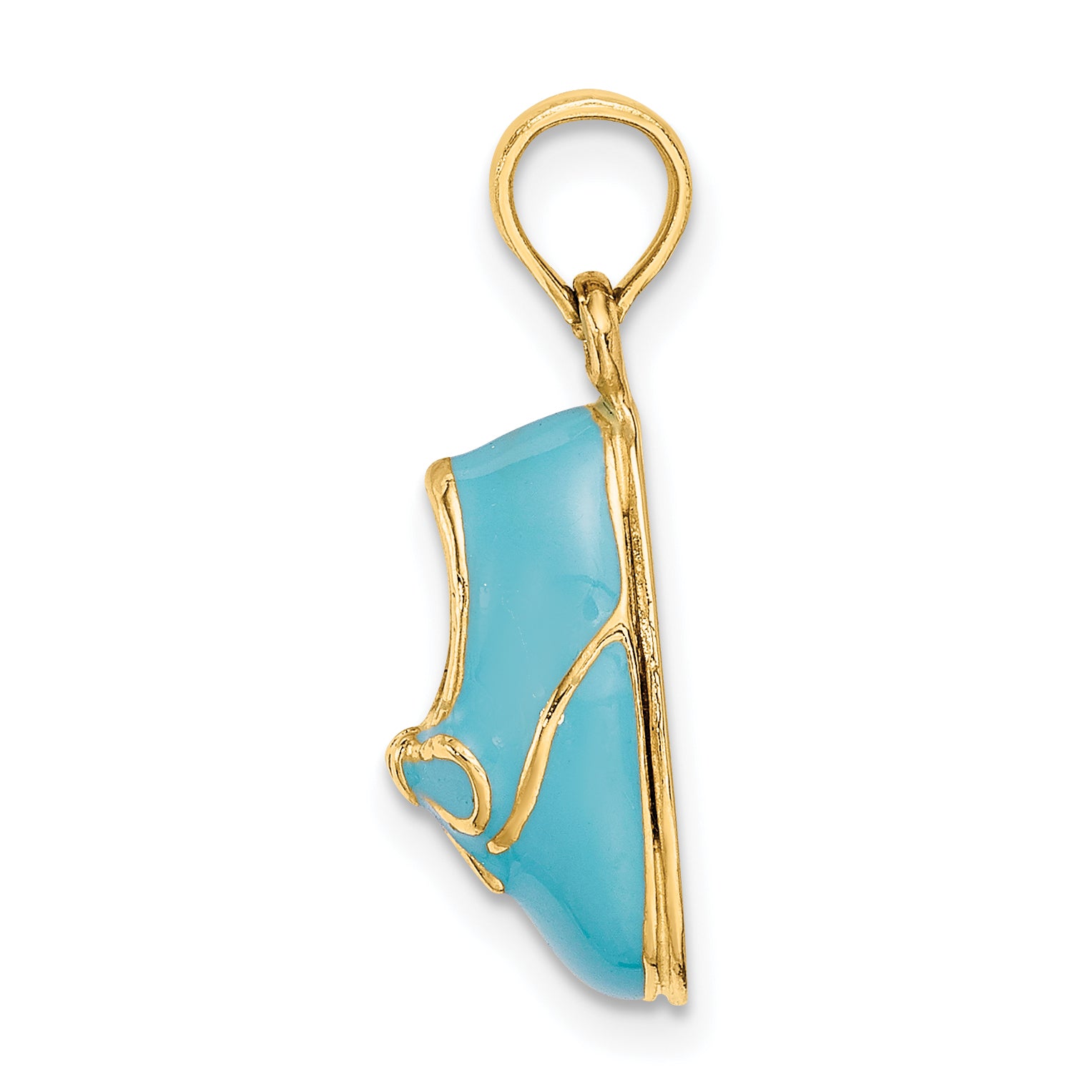 14K 3-D w/ Enamel Baby Shoe w/ Bow Charm