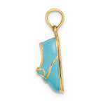 14K 3-D w/ Enamel Baby Shoe w/ Bow Charm