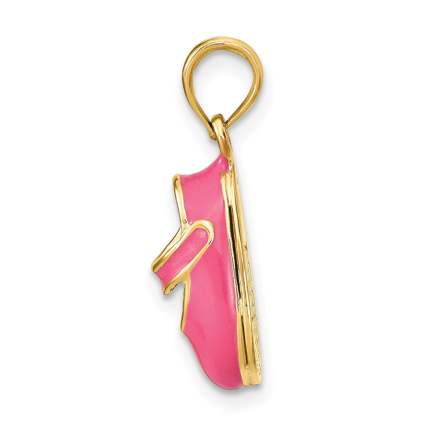 14K w/ Pink Enamel 3-D Baby Shoe Charm Secondary image