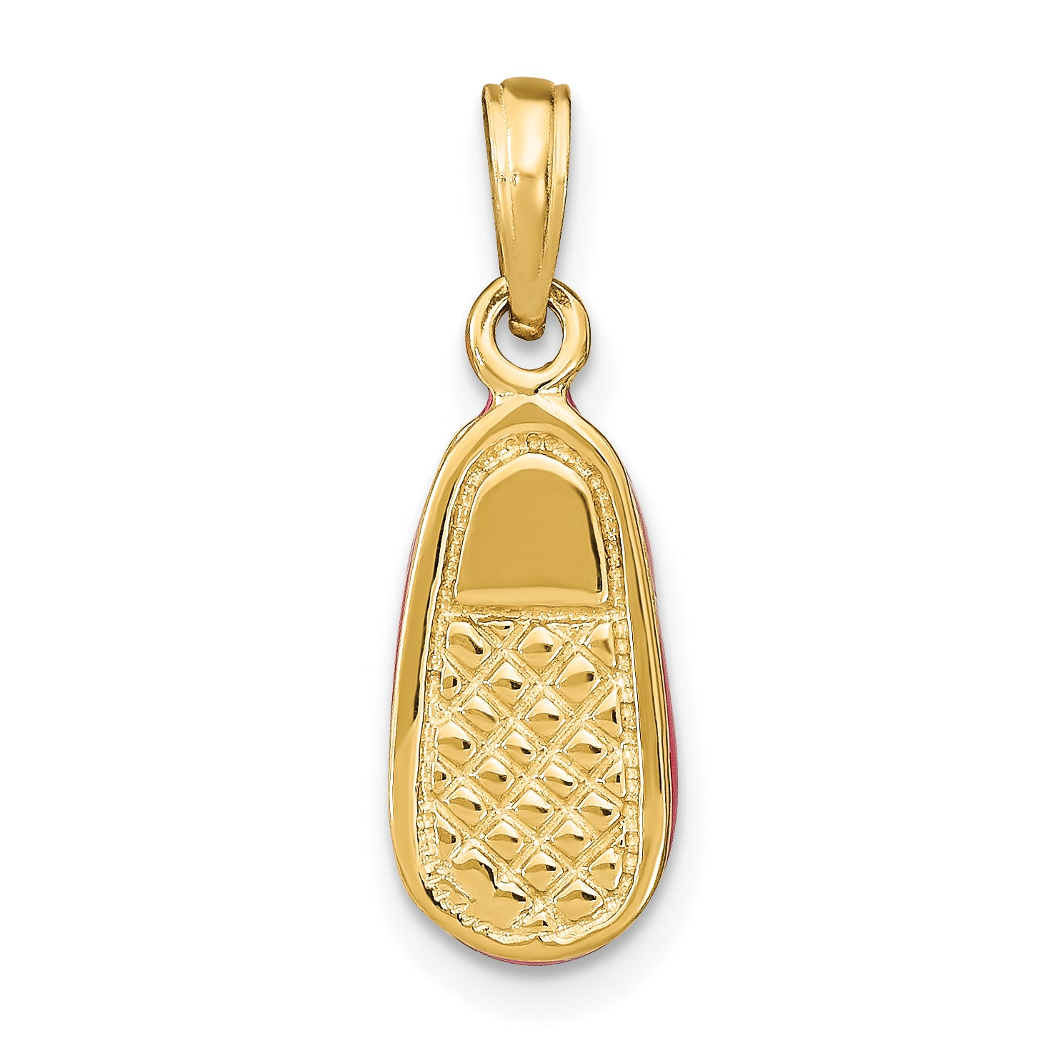 14K w/ Pink Enamel 3-D Baby Shoe Charm