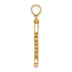14k 3D  Blue Enamel Fish Bone Charm
