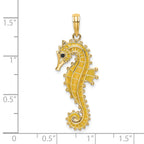 14K 3-D Enamel Seahorse Charm