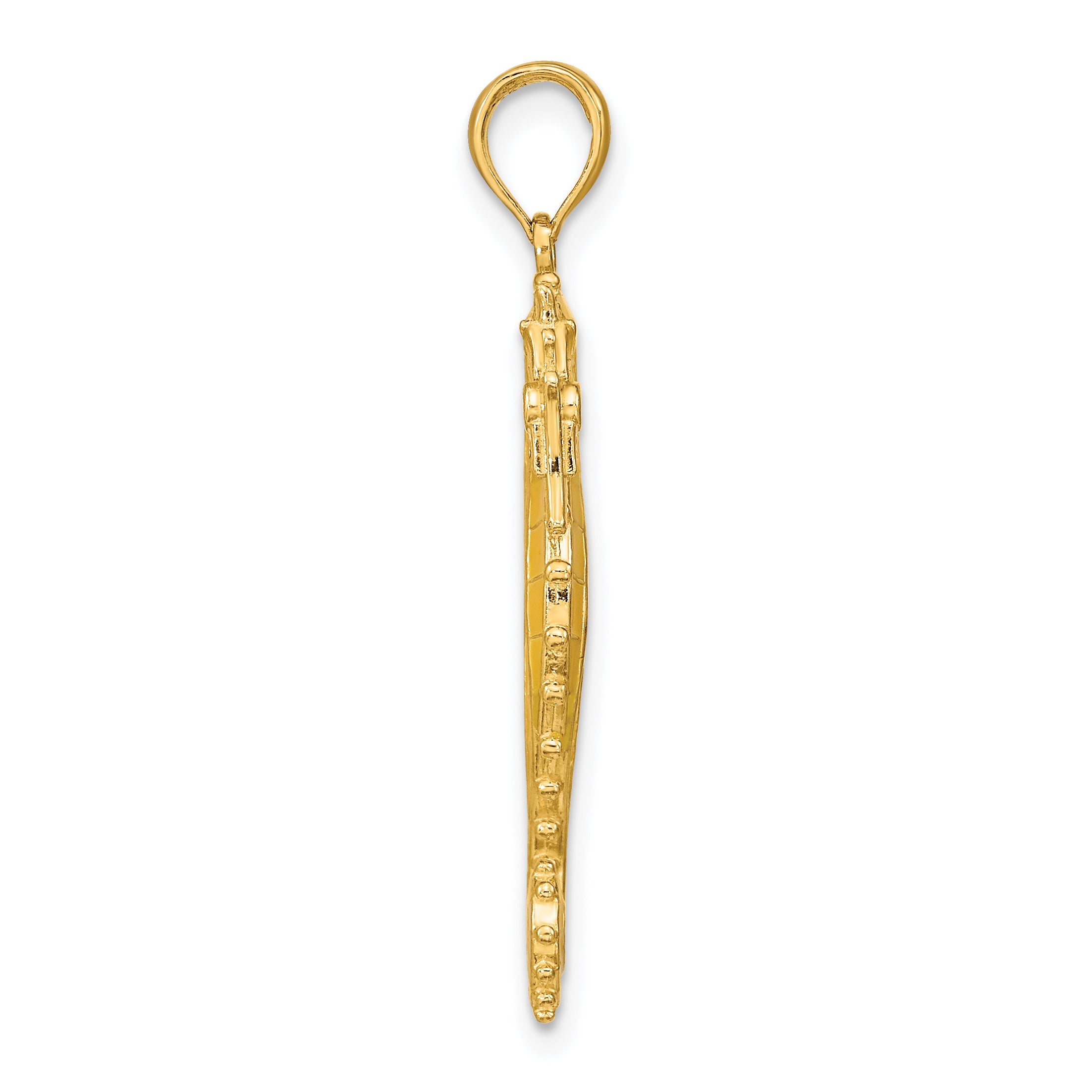 14K 3-D Yellow Enamel Seahorse Charm Secondary image