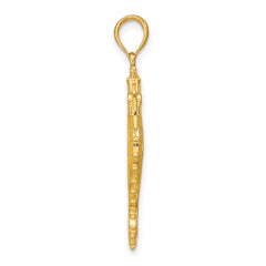 14K 3-D Yellow Enamel Seahorse Charm