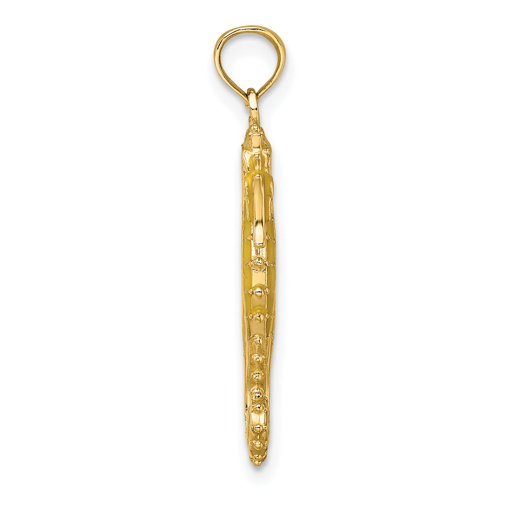 14K 3-D Enamel Seahorse Charm