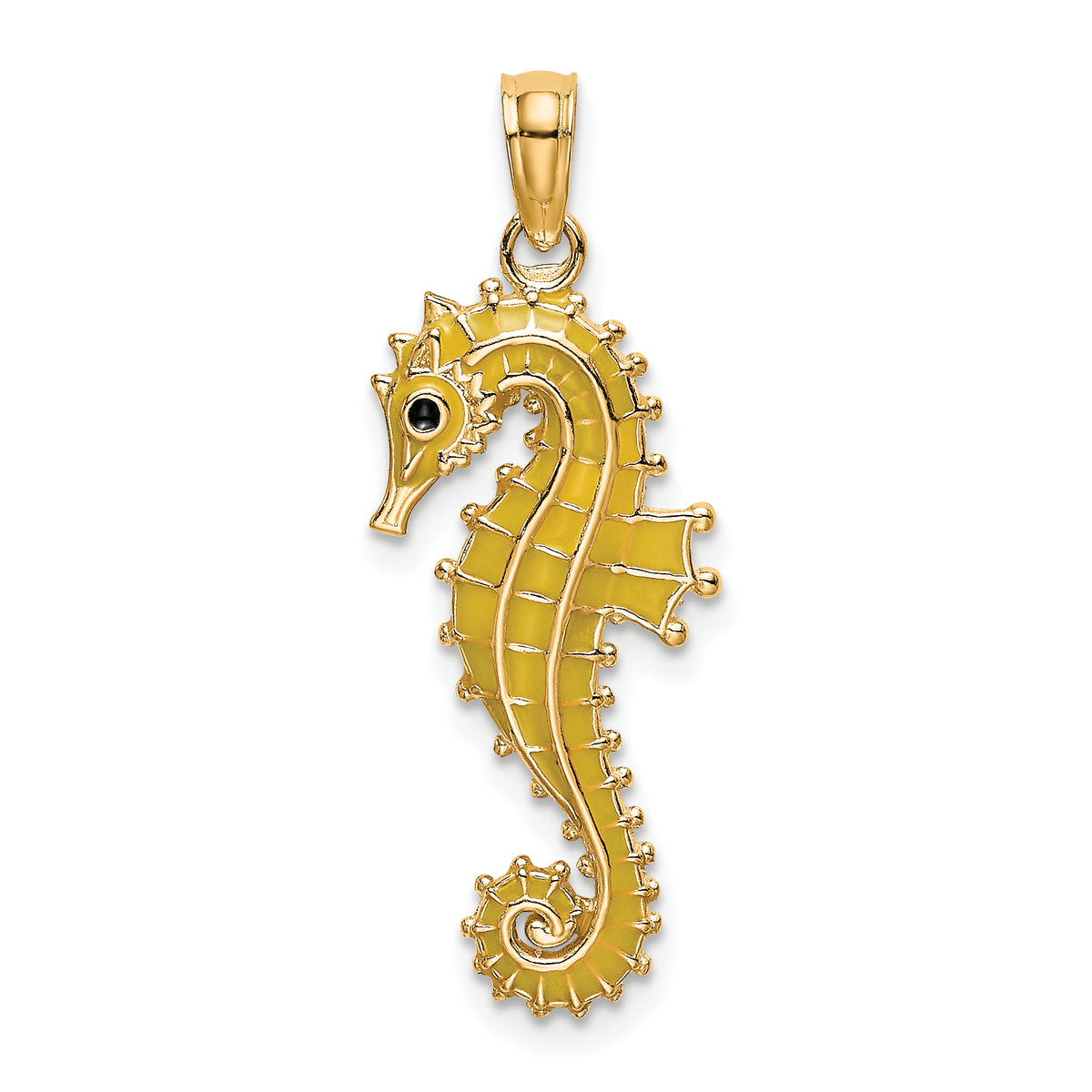 14K 3-D Enamel Seahorse Charm
