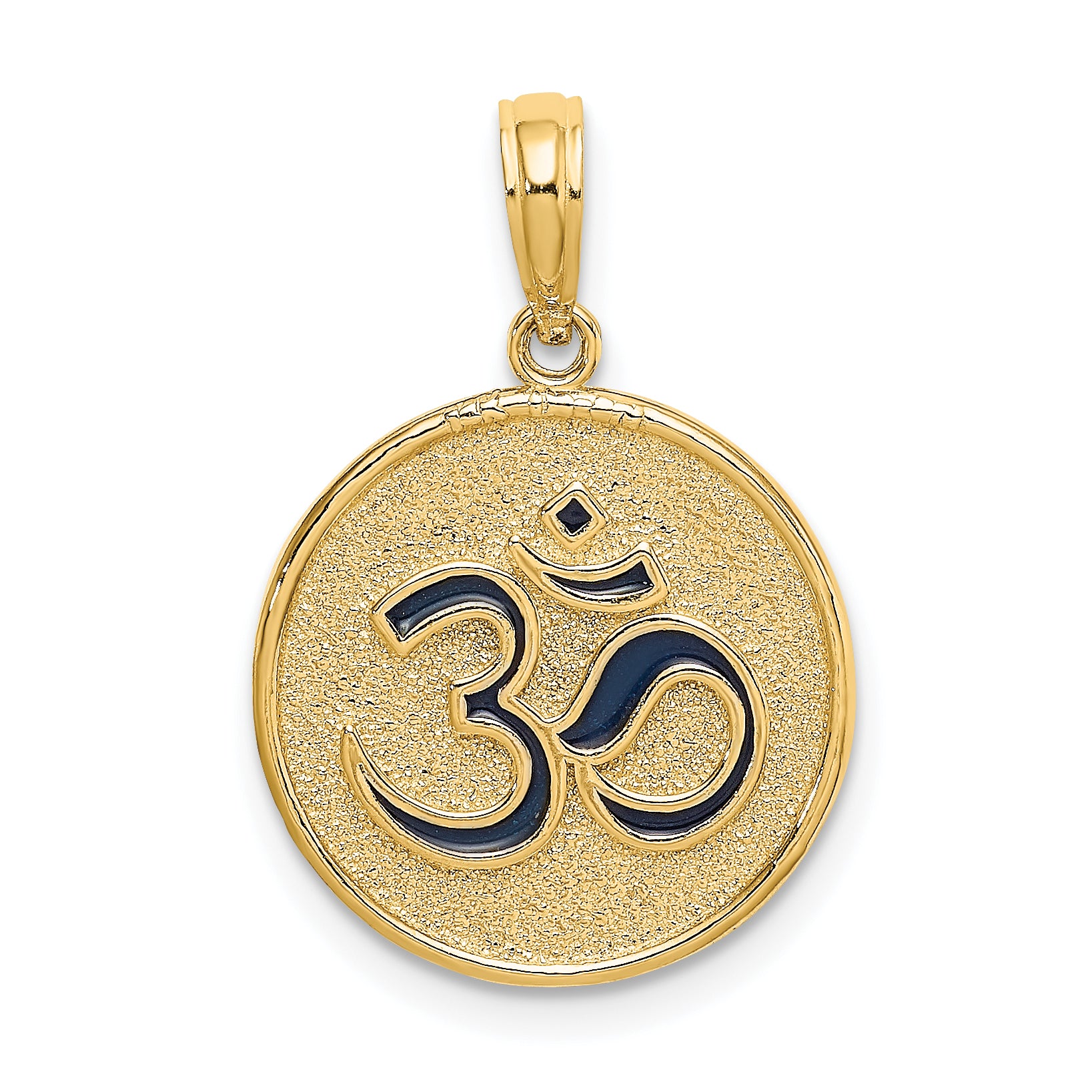 14K Enameled Om w/Lotus Flower on Reverse Charm Main image