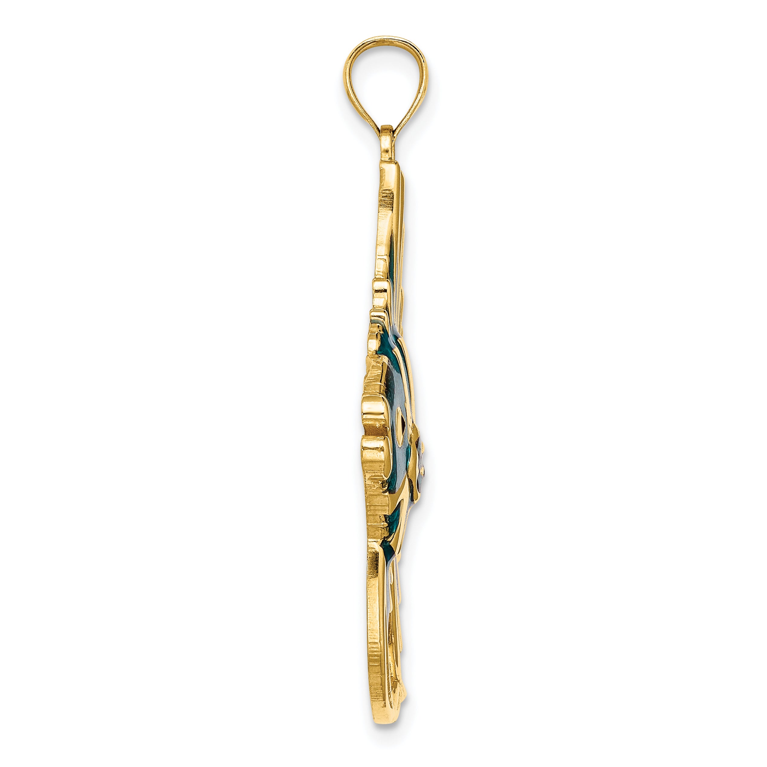 14K w/ Blue Enamel ANGELFISH Charm Secondary image