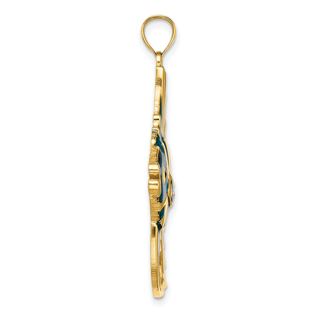 14K w/ Blue Enamel ANGELFISH Charm