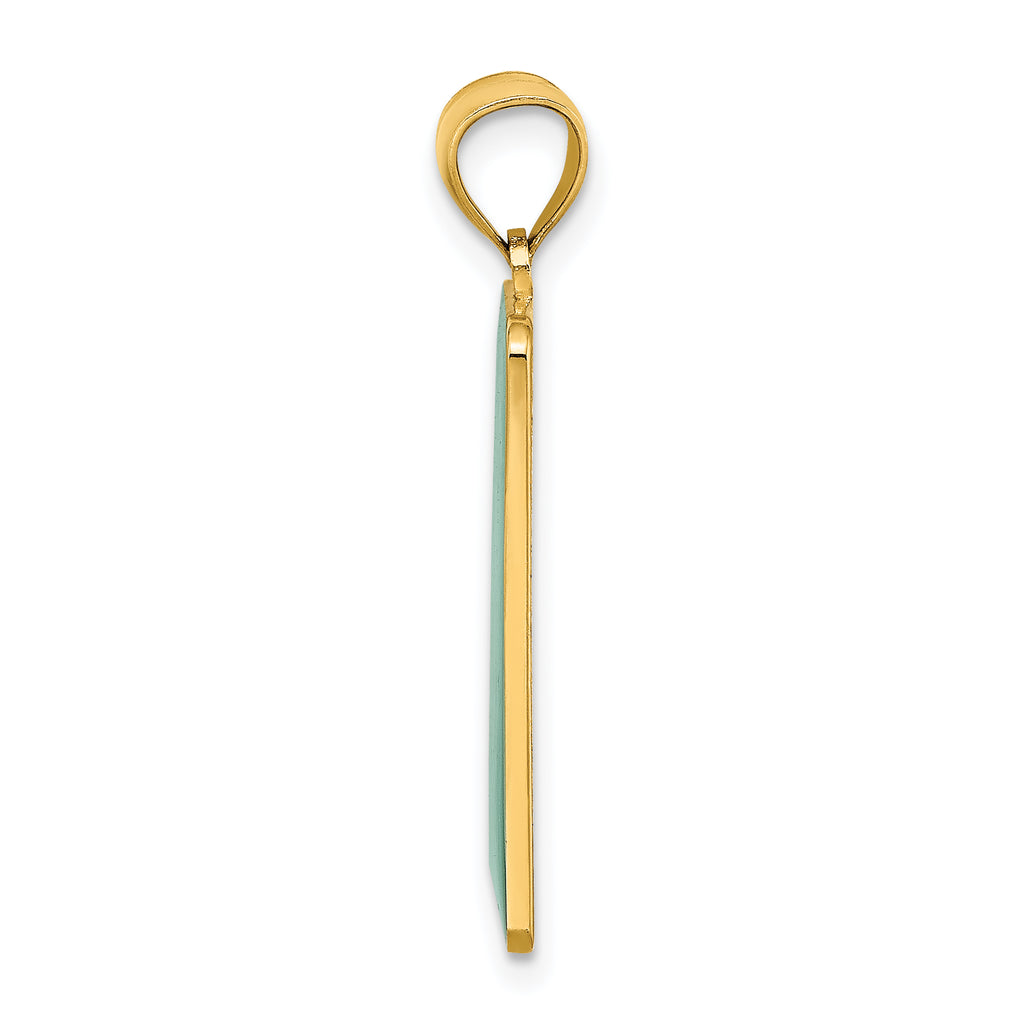 14K Enamel Mile Marker 0/ KEY WEST Charm