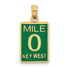 14K Enamel Mile Marker 0 / KEY WEST Charm