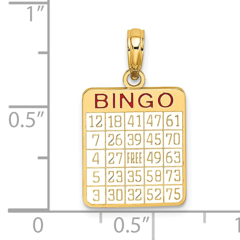 14K w/ Enamel Bingo Card Charm