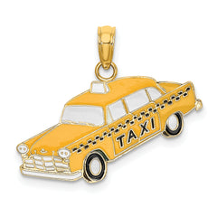 14K Enamel Taxi Charm