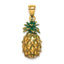 14K Enamel and Polished 3-D Pineapple Charm