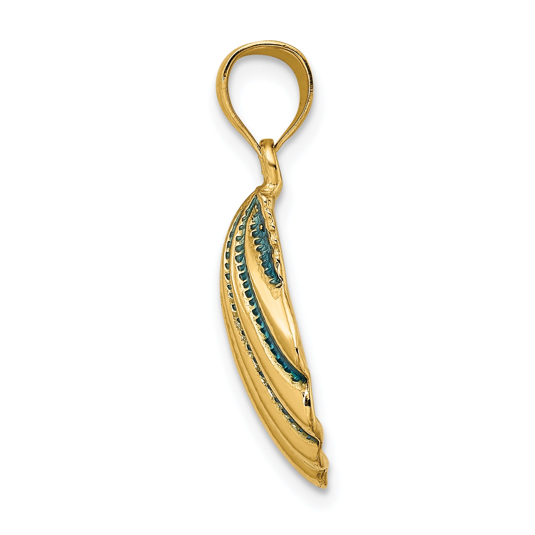 14K Blue Enamel Scallop Shell Charm Secondary image